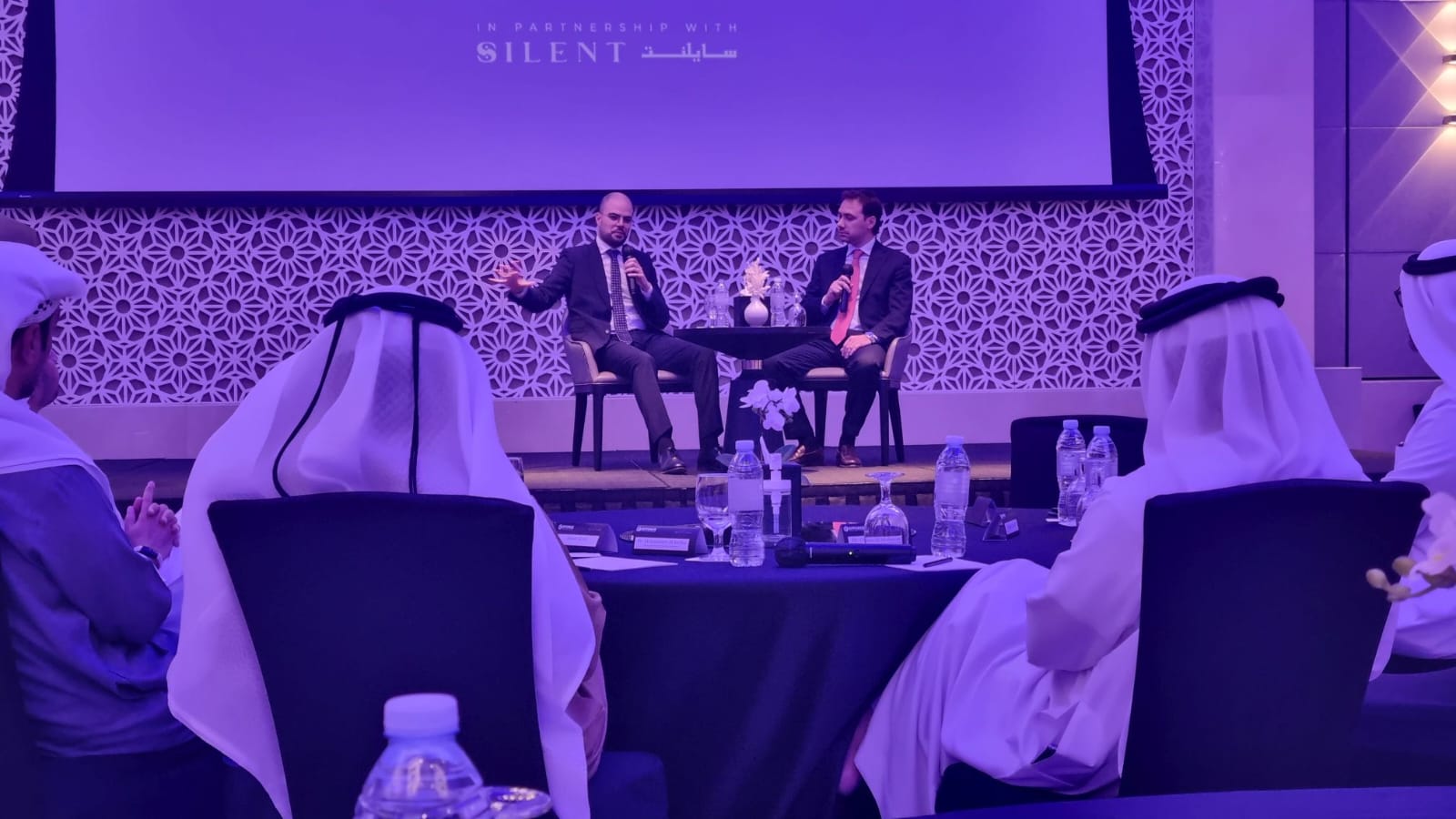 Fireside chat on stage at the Efforce Dubai event in partnership with Silent Unicorn, November 2021