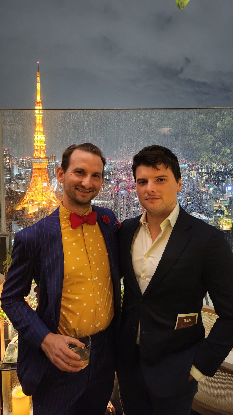 Giorgio at the IETA Asia Climate Summit 2023 in Tokyo with the Tokyo Tower skyline behind